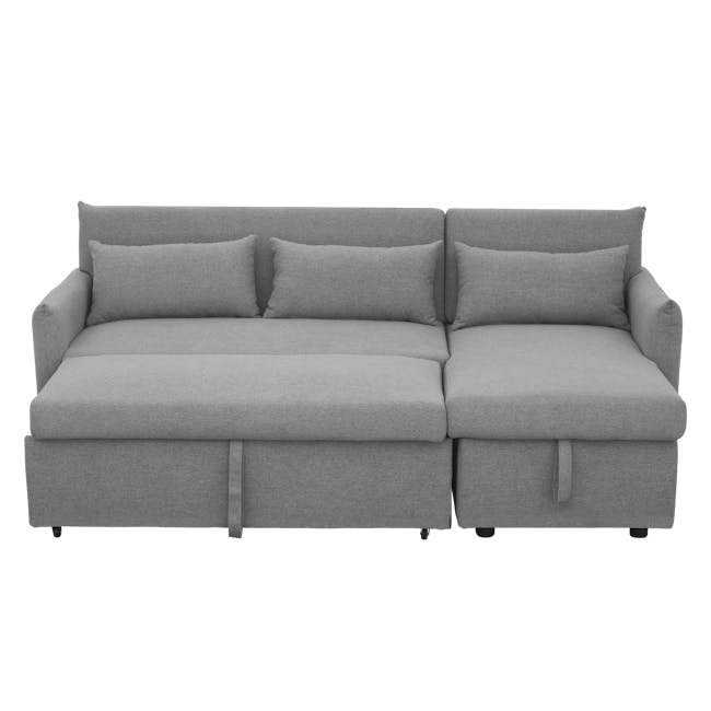 Asher L-Shaped Storage Sofa Bed - Dove Grey - 2