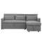 Asher L-Shaped Storage Sofa Bed - Dove Grey