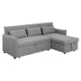 Asher L-Shaped Storage Sofa Bed - Dove Grey - 4