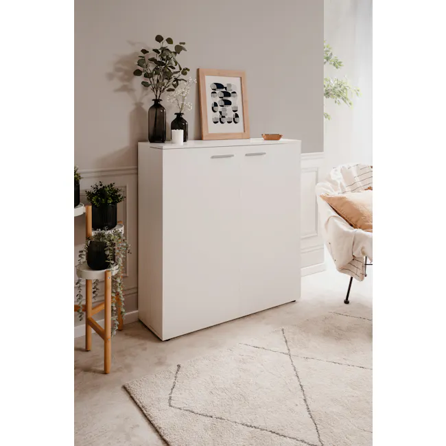 (As-is) Satos Shoe Cabinet 1m - White - 24