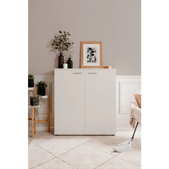 (As-is) Satos Shoe Cabinet 1m - White - 25