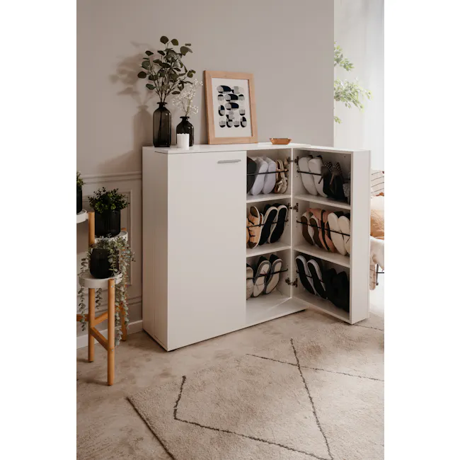(As-is) Satos Shoe Cabinet 1m - White - 15