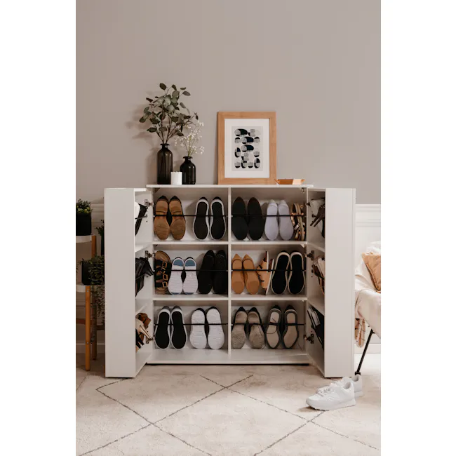 (As-is) Satos Shoe Cabinet 1m - White - 16