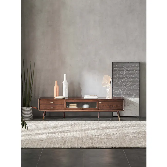 Mike Solid Wood TV Console - Natural, 180cm - 2