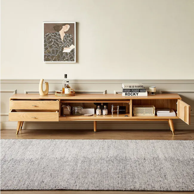 Mike Solid Wood TV Console - Natural, 180cm - 3