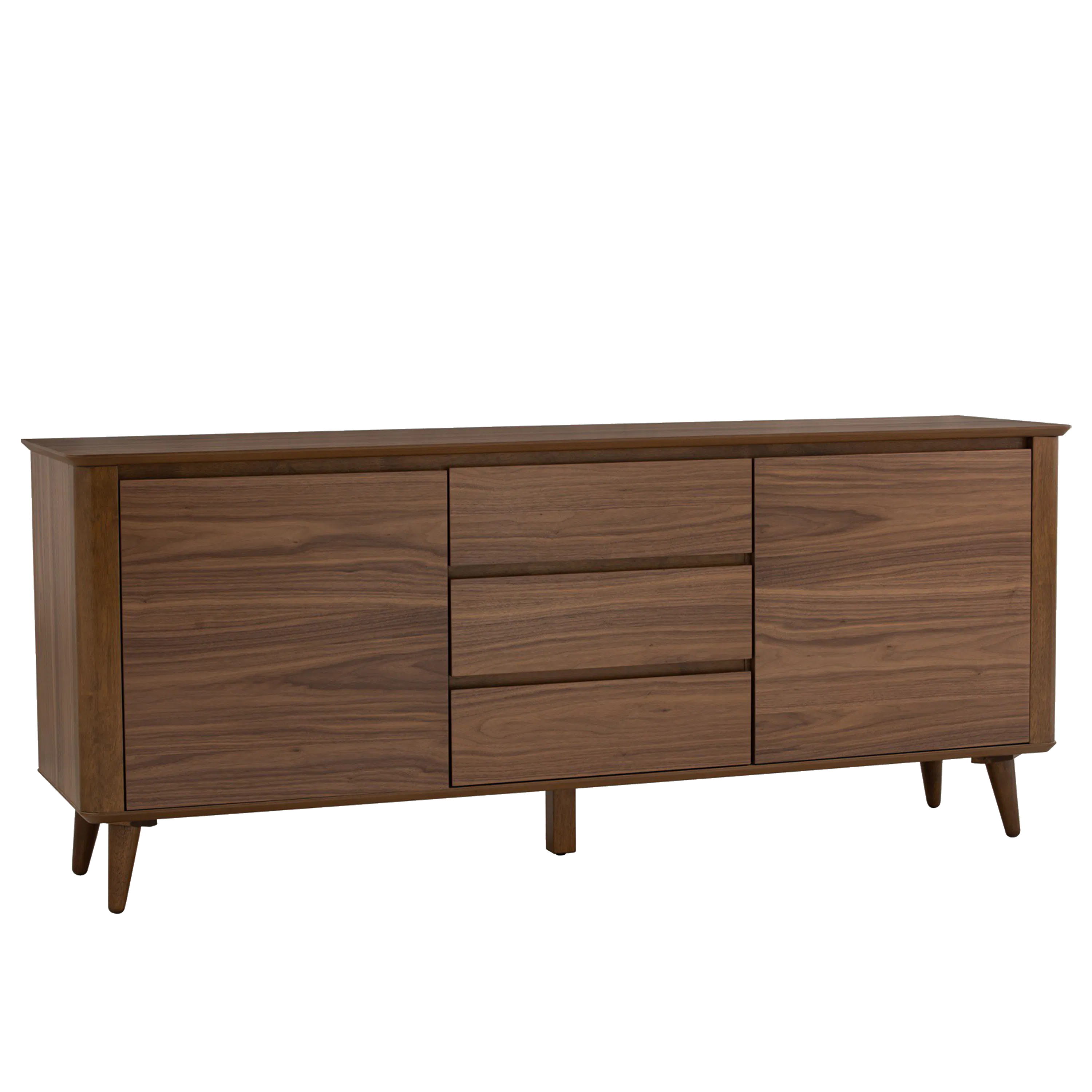 Dimitri Sideboard 1.8m - 10 - Wooden side table with sleek design, medium brown finish, four drawers, minimalist style