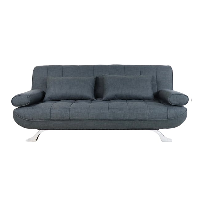 Clifford 3 Seater Sofa Bed - Grey - 1 - Grey upholstered sofa with plush cushions, sleek design, comfortable seating, modern
