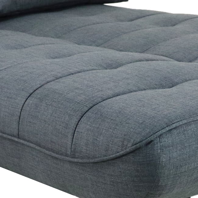 Clifford 3 Seater Sofa Bed - Grey - 6 - Grey upholstered sofa, quilted design, soft fabric, tufted appearance, modern style