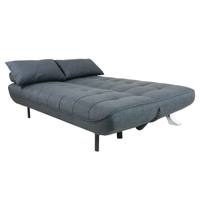 Clifford 3 Seater Sofa Bed - Grey - 2 - Grey upholstered bench, modern design, comfortable seating, sleek lines, minimalist