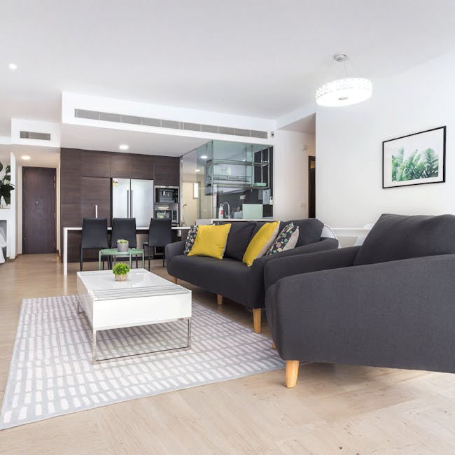 Hana Armchair - Charcoal - 3 - Modern living room with sleek design, contemporary furniture, minimalist decor, large kitchen