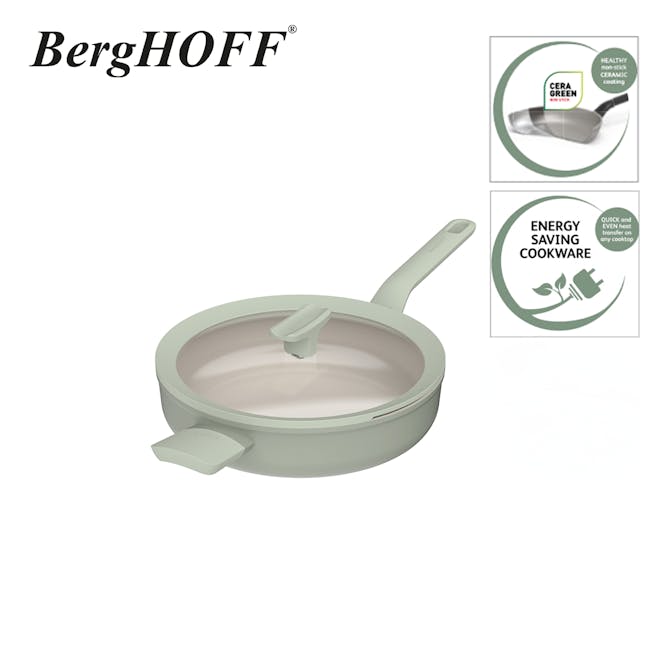 Berghoff Cool Grip Nonstick Lightweight Aluminium Sauce Pan with Lid (2 Sizes) - 26cm - 6