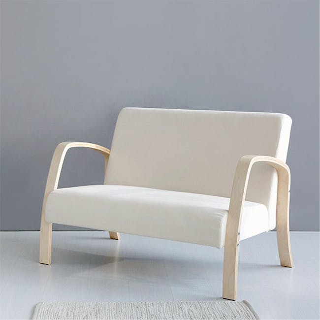 Mizuk 2 Seater Sofa - Ivory - 2
