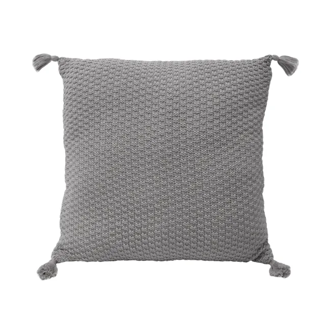 Laura Knitted Cushion Cover - Grey - 1