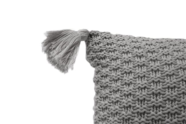 Laura Knitted Cushion - Grey - 1
