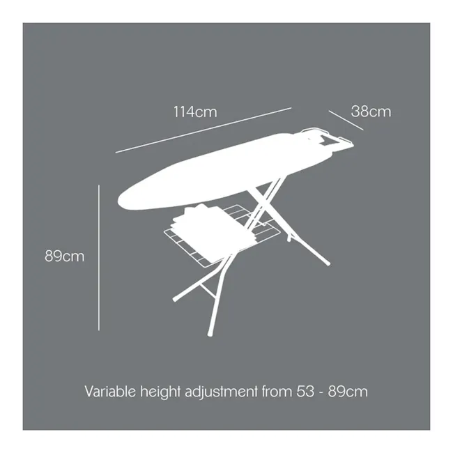 Metaltex Antares Ironing Board with Underboard Linen Shelf - 4 - Adjustable folding chair with variable height, Lightweight