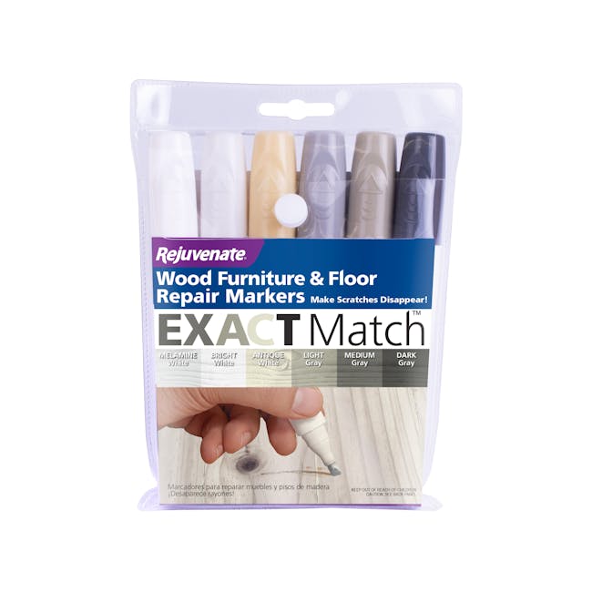 Rejuvenate Wood Repair Markers for Furniture & Floor - White & Grey - 1 - Rejuvenate wood furniture & floor repair markers