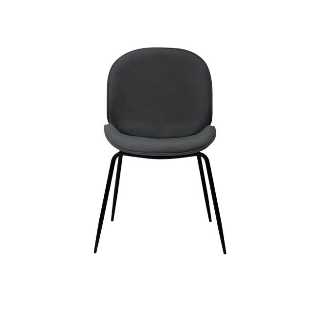 Lennon Dining Chair - Black, Dark Grey (Fabric) - 4