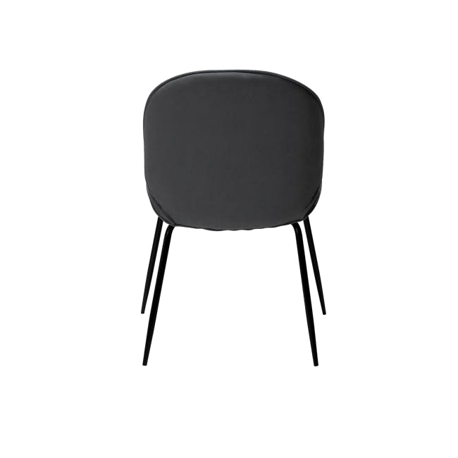 Lennon Dining Chair - Black, Dark Grey (Fabric) - 5