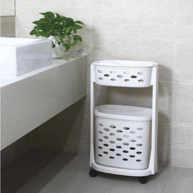 Algo Laundry Basket 2 Tier with Wheels - 2