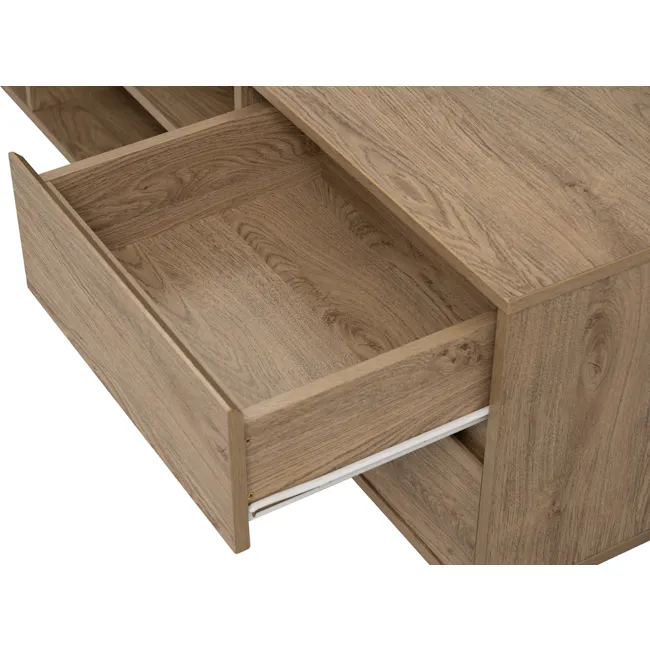Herschel TV Console 1.8m - Natural - 10 - Wooden drawer with clean lines, minimalist design, natural wood grain, light brown