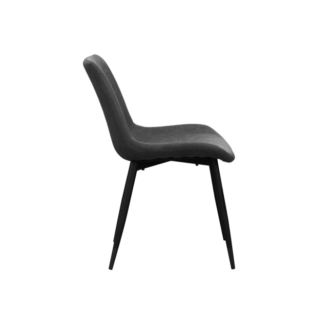 Herman Dining Chair - Gunmetal Grey (Faux Leather) - 4 - Modern minimalist chair, sleek design, dark upholstery, ergonomic