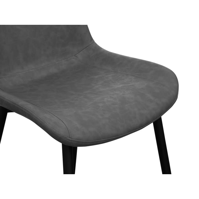 Herman Dining Chair - Gunmetal Grey (Faux Leather) - 6 - Leather chair, modern design, ergonomic cushion, high-quality