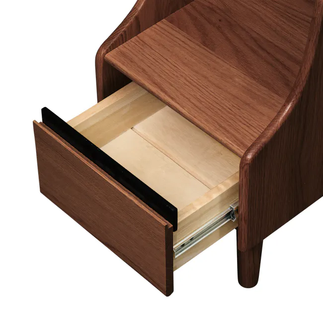 Lekka Narrow Bedside Table - Walnut - 9