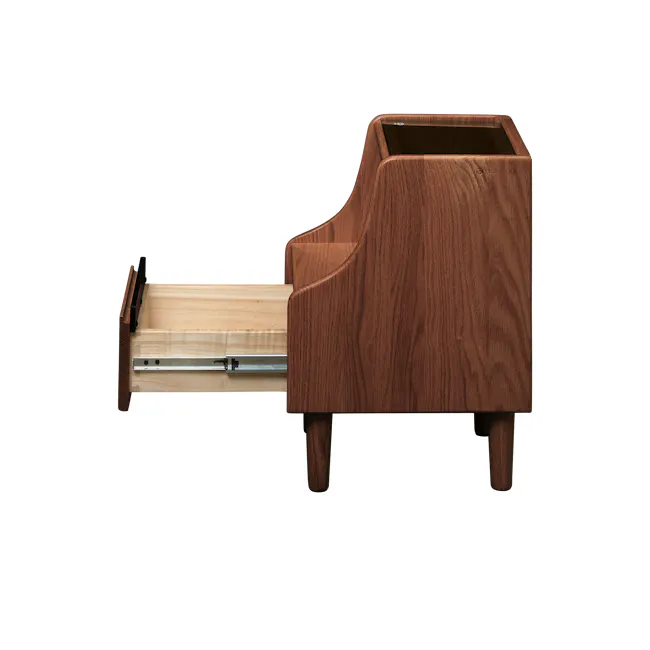 Lekka Narrow Bedside Table - Walnut - 5