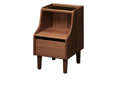 Lekka Narrow Bedside Table - Walnut