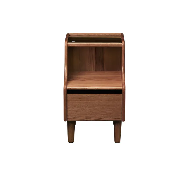 Lekka Narrow Bedside Table - Walnut - 3