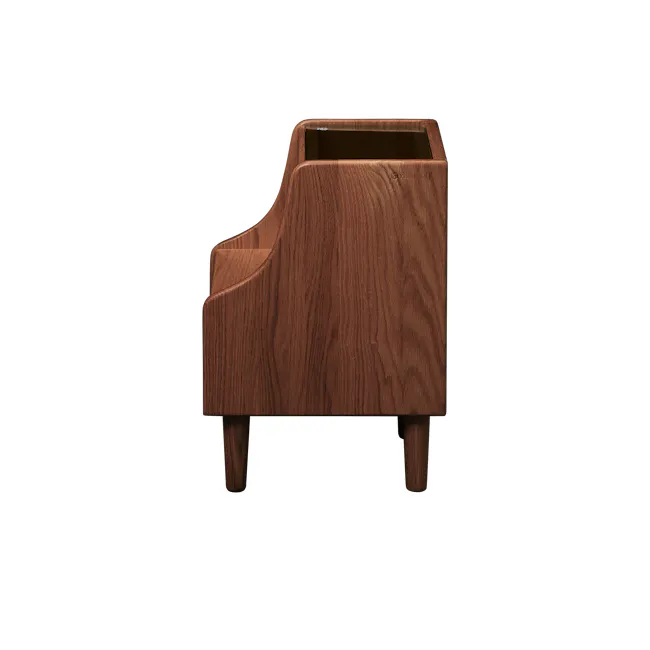 Lekka Narrow Bedside Table - Walnut - 4