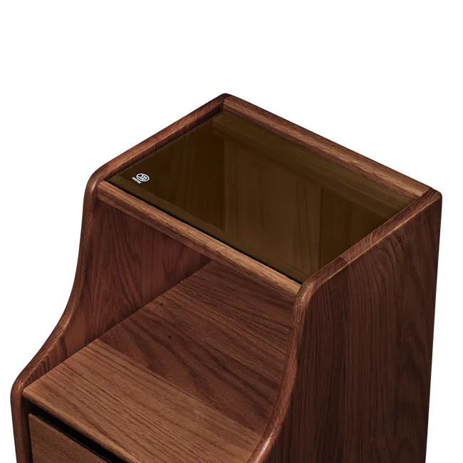 Lekka Narrow Bedside Table - Walnut - 7