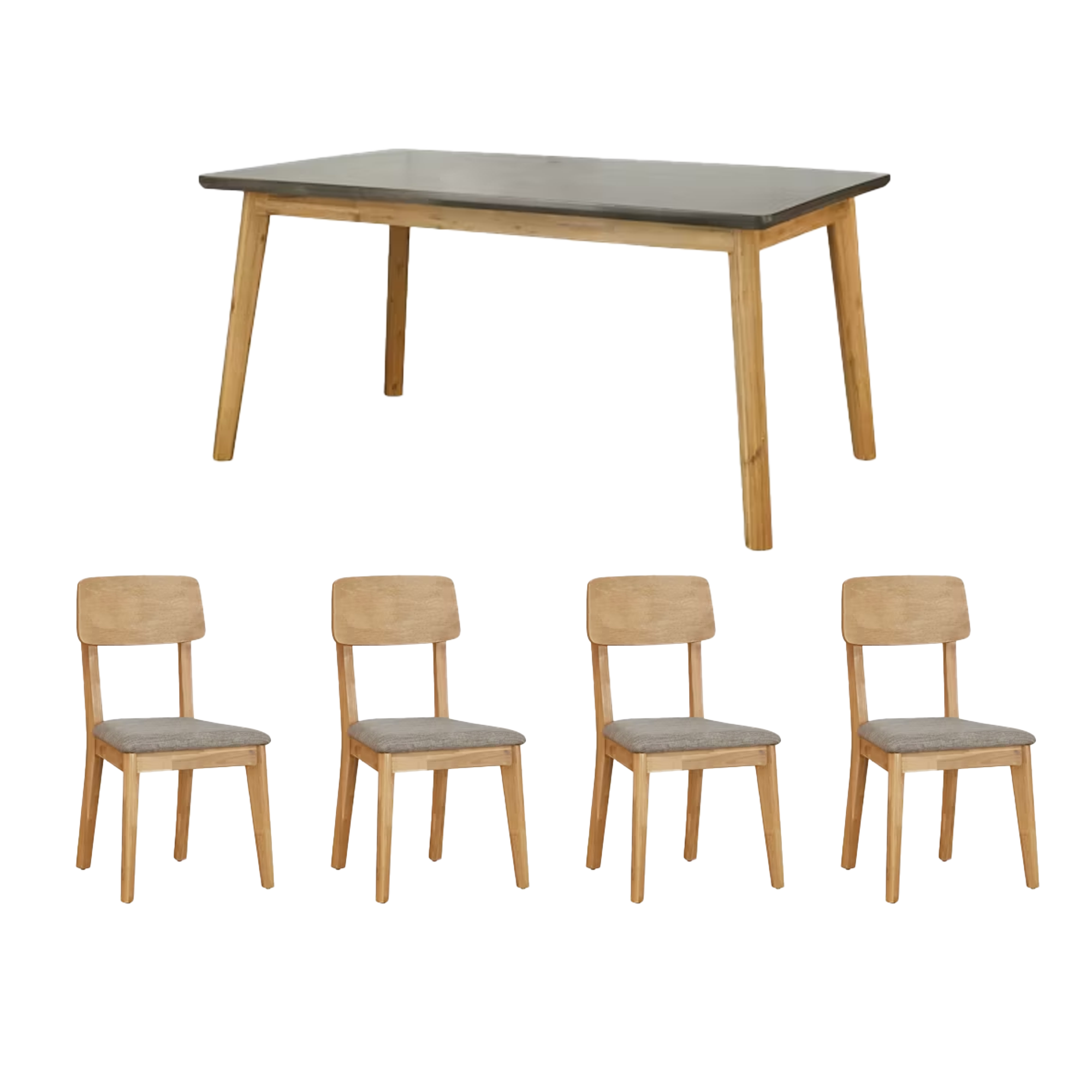 Hudson Dining Table 1.6m with 4 Hudson Dining Chairs
