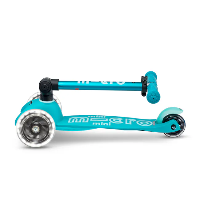Micro Mini Deluxe Foldable LED Scooter - Aqua (Age 1-5) - 7
