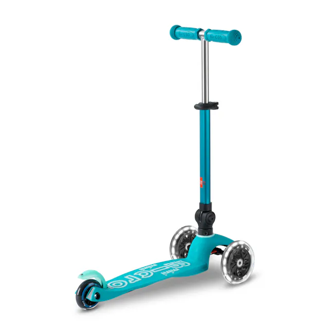 Micro Mini Deluxe Foldable LED Scooter - Aqua (Age 1-5) - 3