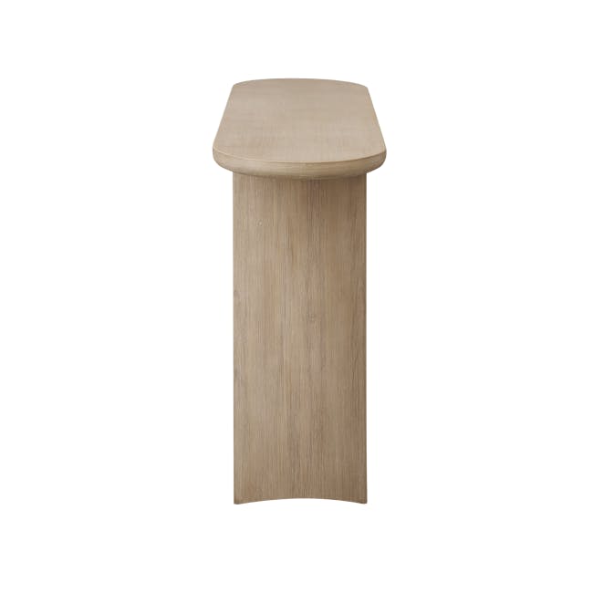 Catania Console Table 1.2m - 4 - Wooden table with smooth surface, minimalist design, natural wood grain, light beige color