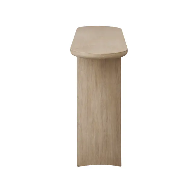 Catania Console Table 1.2m - 4 - Wooden table with smooth surface, minimalist design, natural wood grain, light beige color