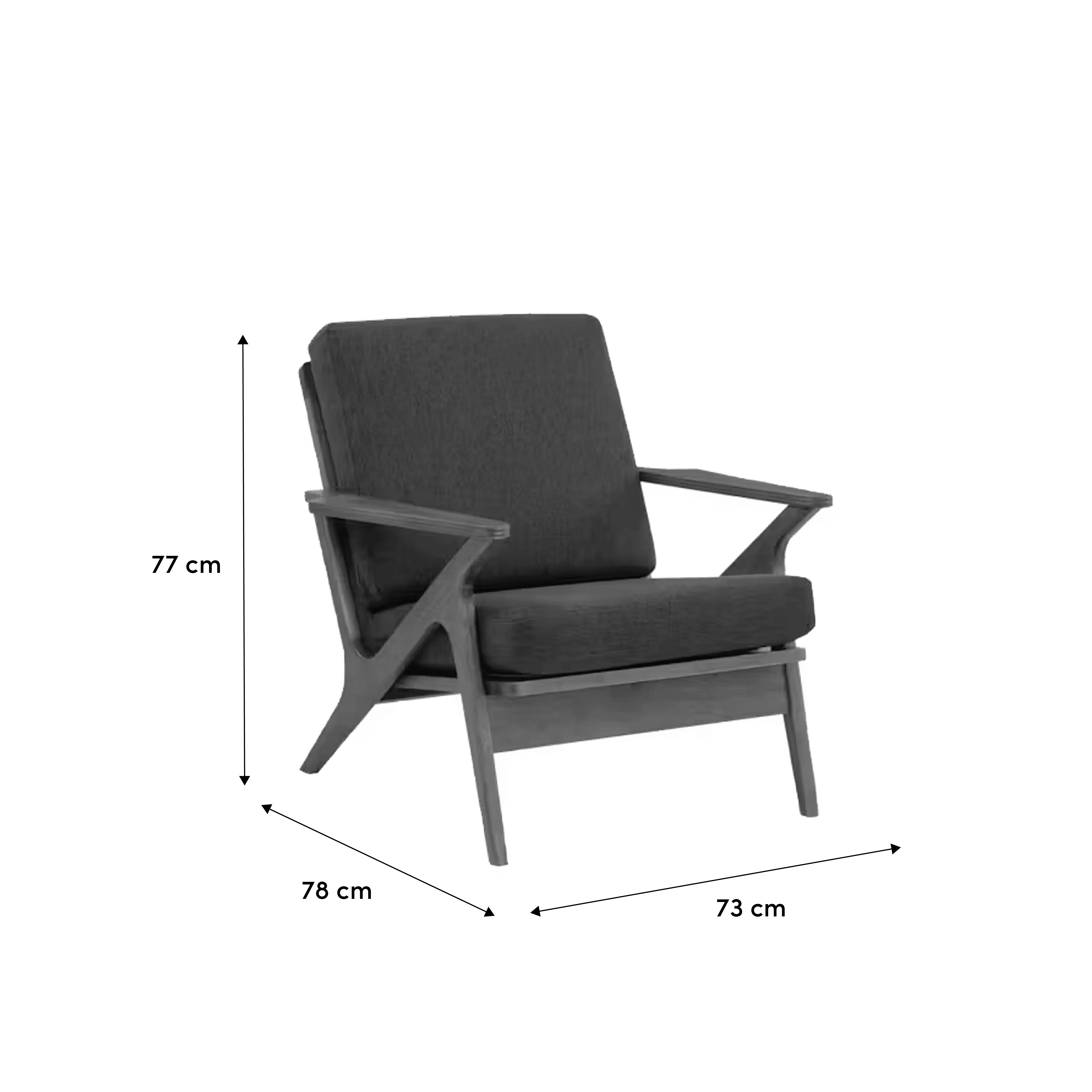Aston Armchair with Ottoman - White Cream - 12 - modern armchair, 77 cm height, 78 cm seat width, 73 cm backrest, 4-5 person