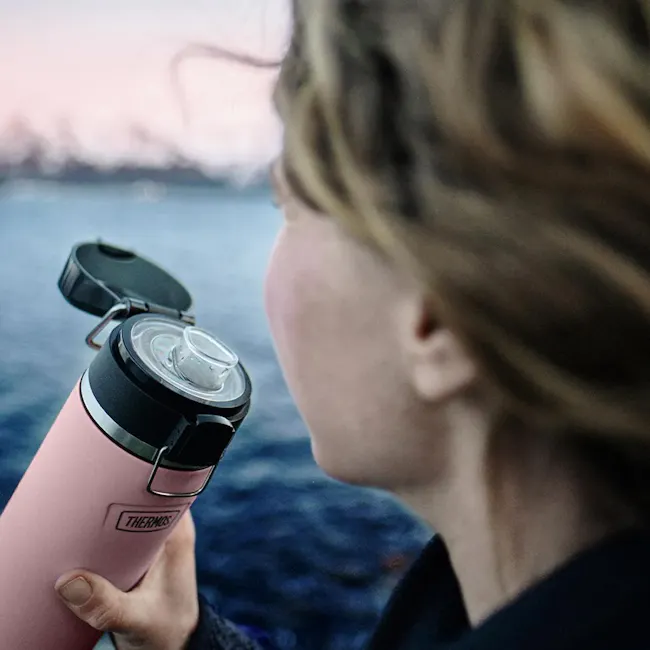 Thermos® ICON™ Stainless Steel Water Bottle with Spout 710ml (IS2202) - Sunset Pink - 7