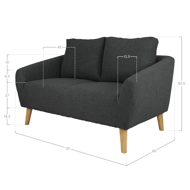 Hana 2 Seater Sofa - Light Grey - 9