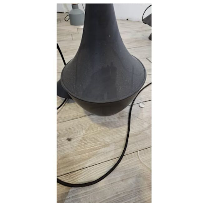 (As-is) Sven Bell Pendant Lamp - Black - 2 - Sleek, modern black desk lamp with a unique cone-shaped design, Black