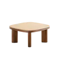 Reign Round Coffee Table 0.7m - Walnut, Travertine (Sintered Stone)