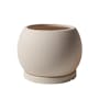 Addy Round Ceramic Pot with Saucer - 0