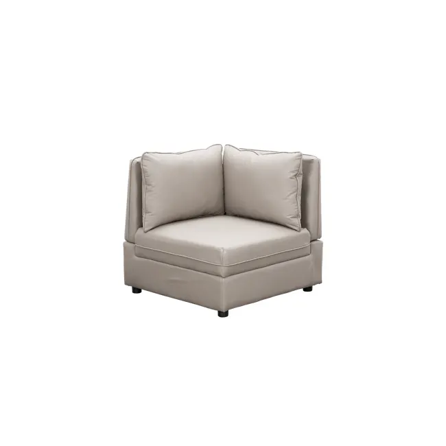Cameron Large Corner Storage Sofa - Grey (Pet Friendly) - 28 - Luxurious beige leather sofa, modern design, comfortable