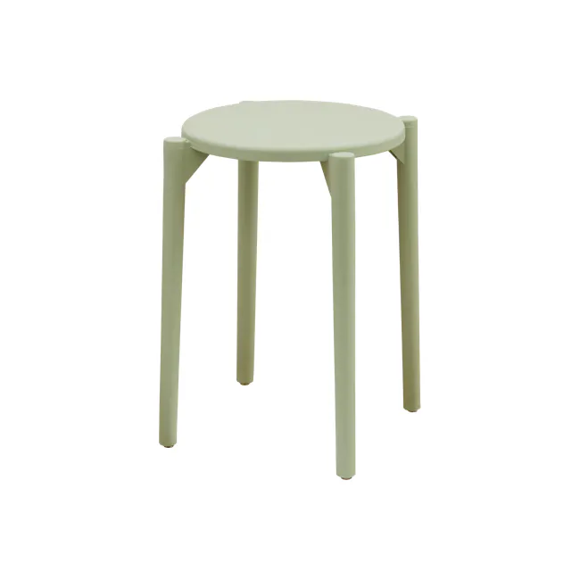 Olly Pastel Stackable Stool - Sage - 1 - Light green, minimalist, round table, simple design, elegant, contemporary, modern