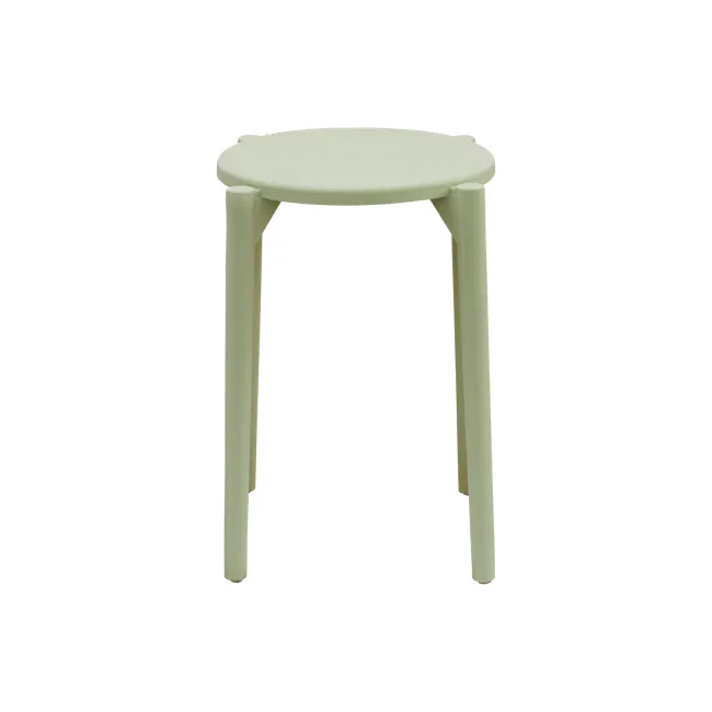 Olly Pastel Stackable Stool - Sage - 7 - Light green, round table, minimalist design, simple structure, child-friendly