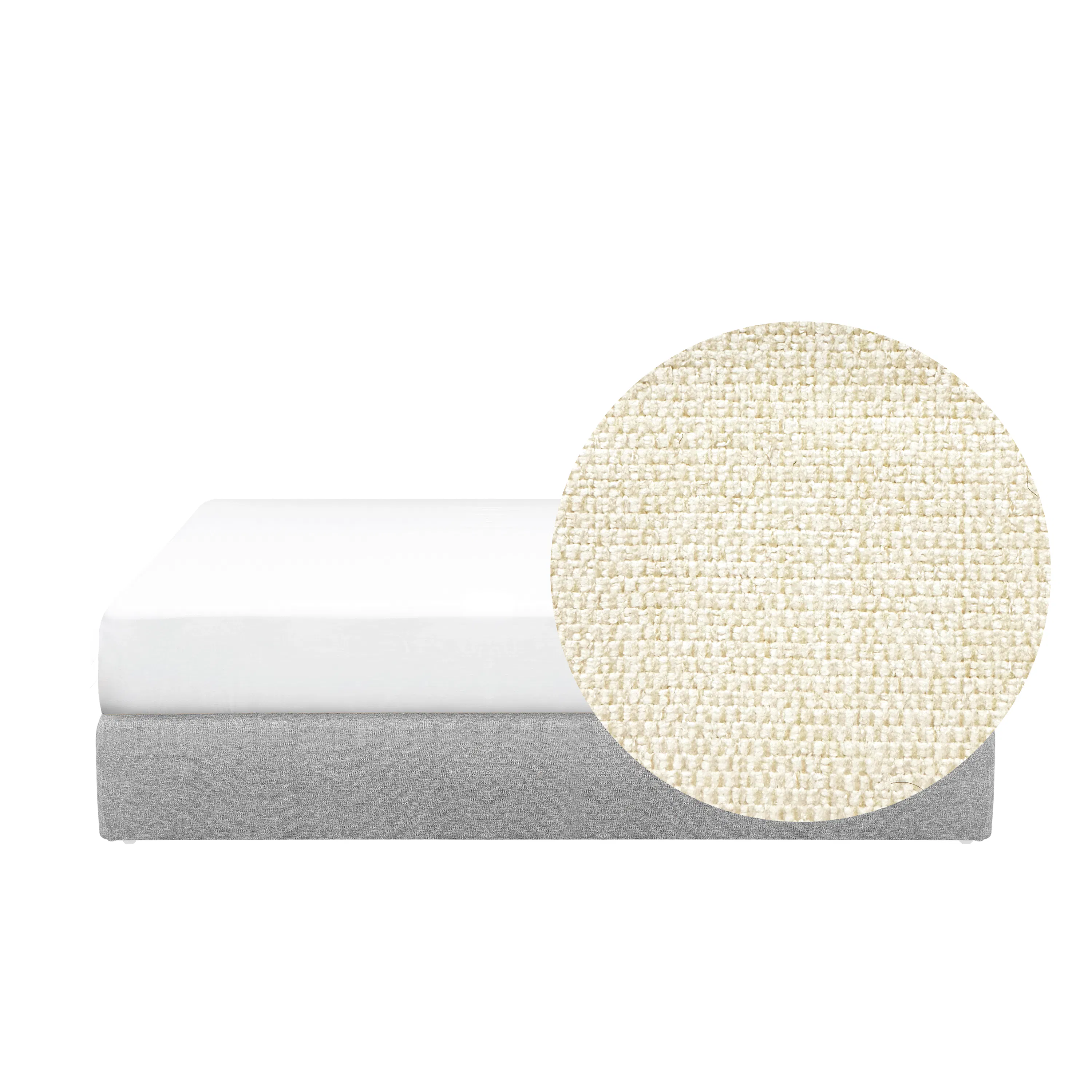 ESSENTIALS Queen Box Bed - Oat (Eco Clean Fabric)