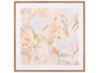 Soft Floral Fields Framed Canvas 50 x 50 cm