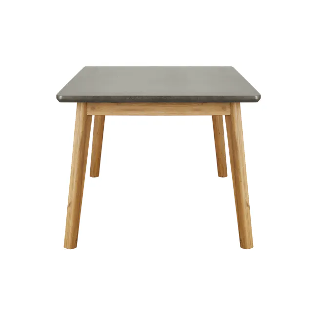 Hudson Dining Table 1.6m with 4 Hudson Dining Chairs - 6 - Wooden table with gray top, natural wood legs, minimalist design
