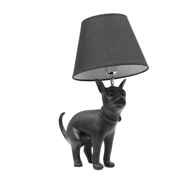 Pooping Dog Table Lamp - Black - 1 - black dog lamp, black dog sculpture, black dog head, black dog body, black dog design